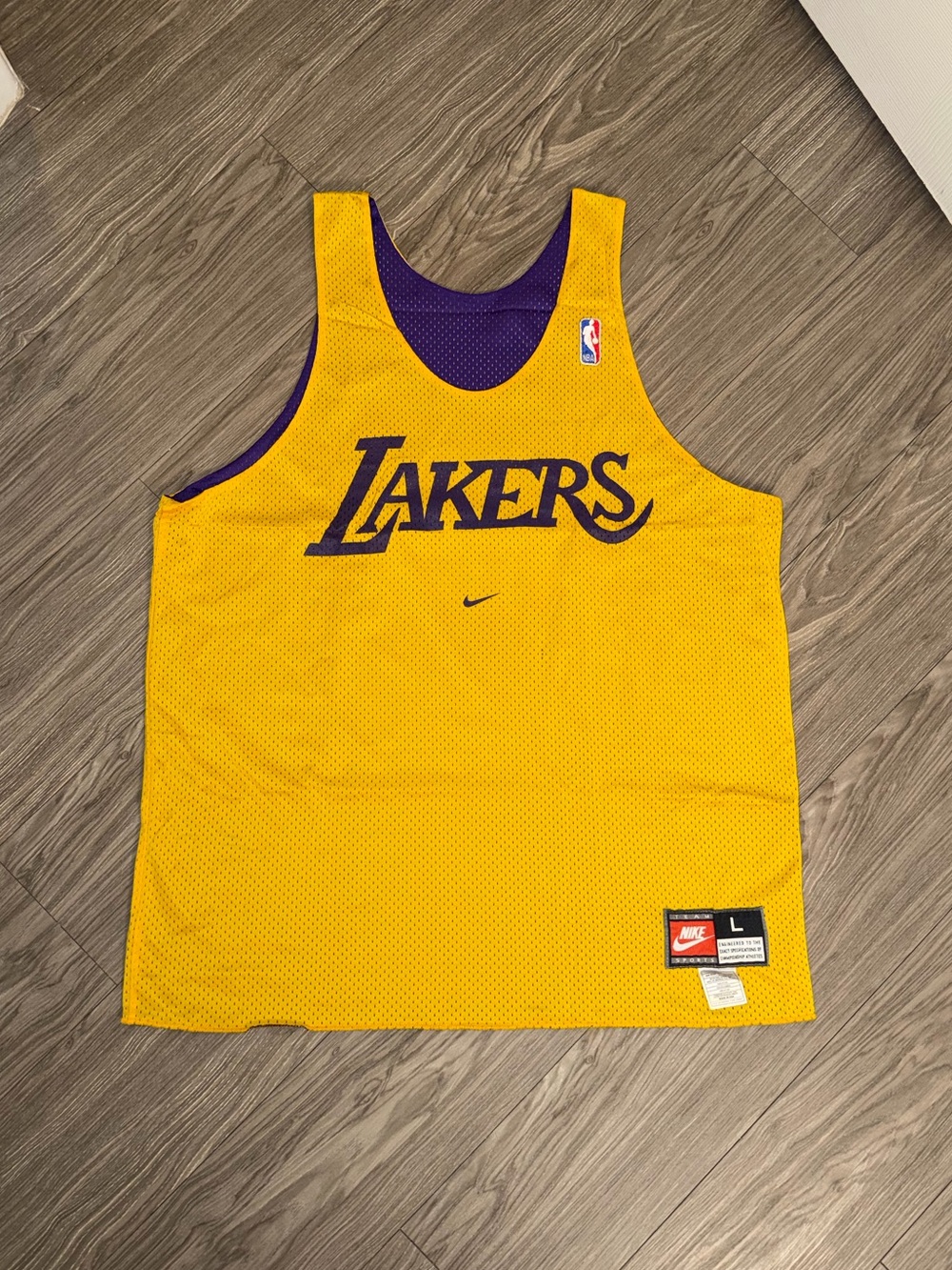 Vintage Nike Los Angeles LA Lakers NBA Reversible Practice Jersey Men's Size L